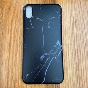 iPhone XS Max Black Marble Phone Case